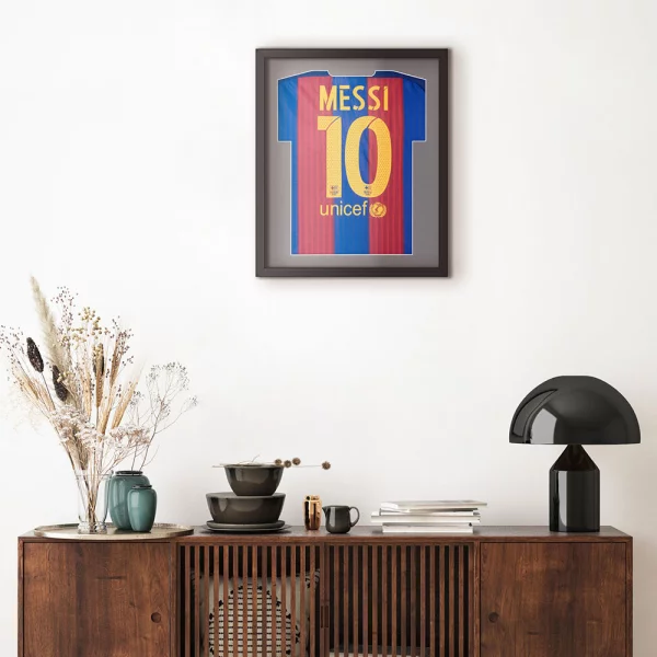 Cadre pour maillots Comfort Black avec passe-partout 53,4x63,4 cm | noir-gris | verre synthétique (1 mm)