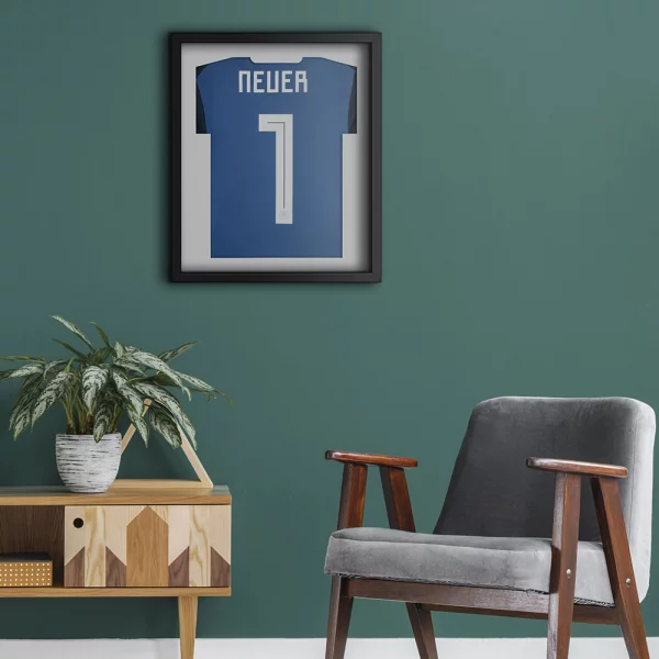 Cadre pour maillots Comfort Black avec passe-partout 53,4x63,4 cm | noir-blanc | verre synthétique (1 mm)