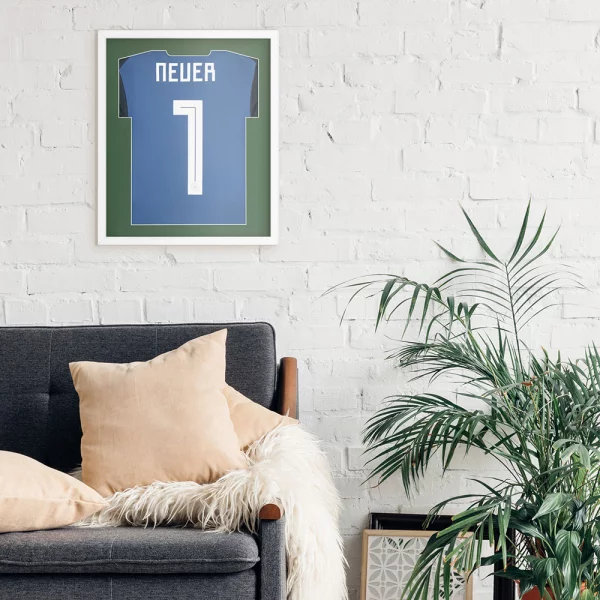 Cadre pour maillots Comfort White avec passe-partout 53,4x63,4 cm | blanc-vert foncé | verre synthétique (1 mm)