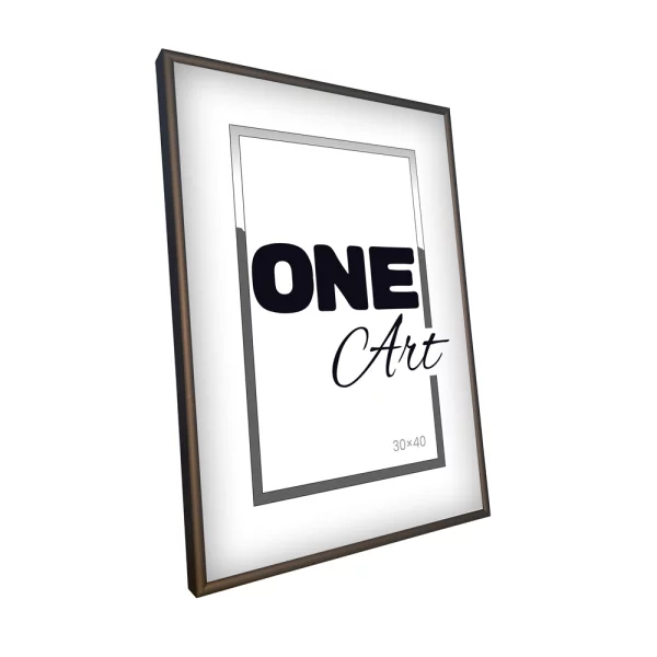 Cadre en aluminium Alicja 10x15 cm | brun mat | verre synthétique (1 mm)