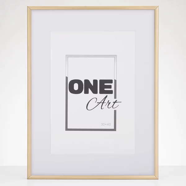 Cadre en aluminium Amelia avec passe-partout 10x15 cm (9x13 cm) | or mat | verre synthétique (1 mm)