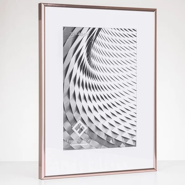 Aluminium lijst Amelia 24x30 cm | Rosegold | kunstglas (1 mm)