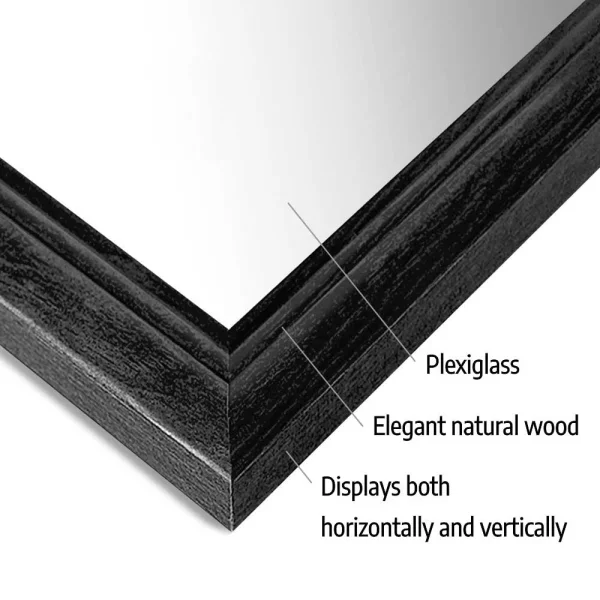 Cadre en bois Retro 15x21 cm | noir | verre synthétique (1 mm)