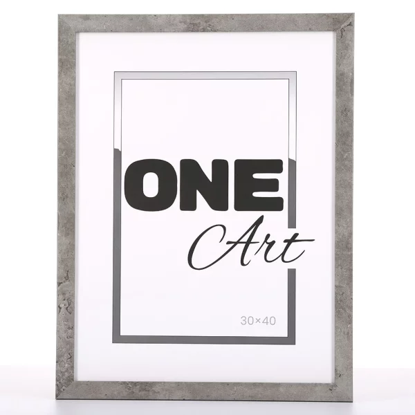Holz Bilderrahmen Taal (MDF) 42x59,4 cm (A2) | Beton | Kunstglas (1 mm)