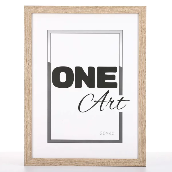 Holz Bilderrahmen Taal (MDF) 42x59,4 cm (A2) | Natur | Kunstglas (1 mm)