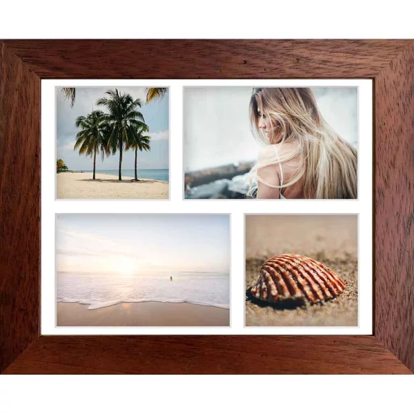 Holz Galerie-Bilderrahmen Vermont 24x30 cm (4 Bilder) | natur | Kunstglas (1 mm)