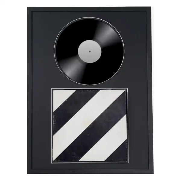 Cadre en bois pour disques vinyle et couverture 50x70 cm | noir | verre synthétique (2 mm)