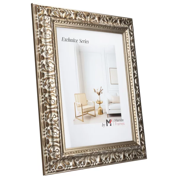 Cadre en bois exclusif Tanur 40x60 cm | argent | verre standard (2 mm)