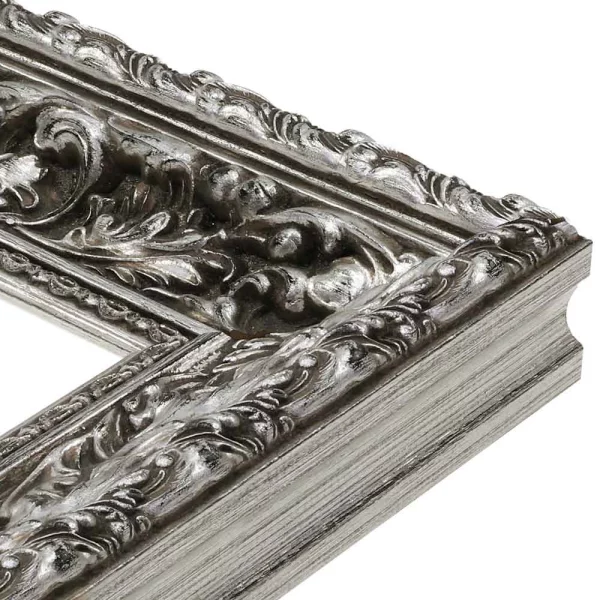 Exklusiver Holz-Bilderrahmen Calinda nach Maß Silber | Normalglas (2 mm)