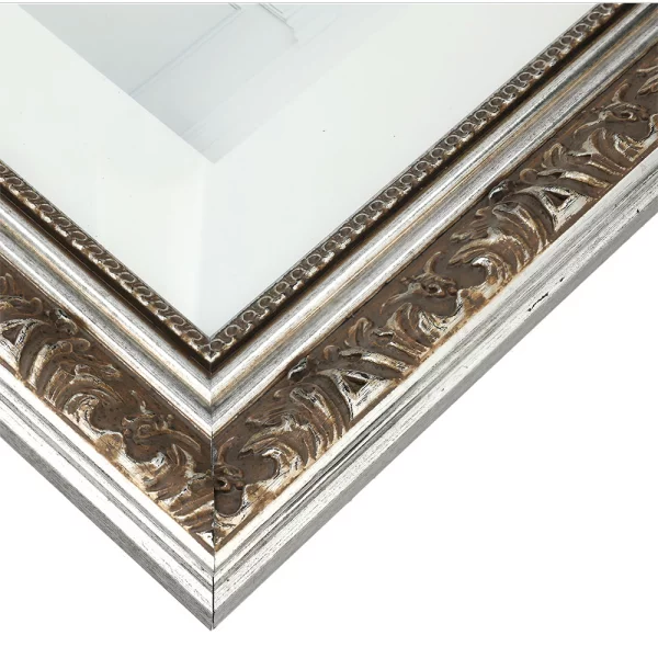 Exklusiver Holz-Bilderrahmen Bando nach Maß Silber | Normalglas (2 mm)