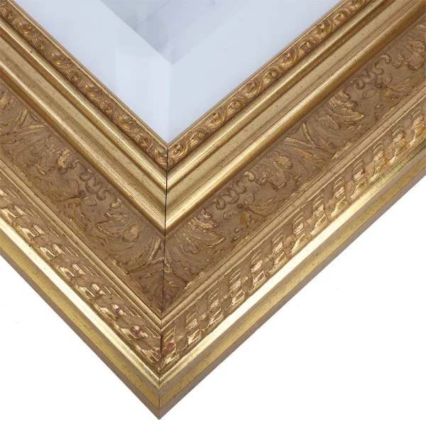 Exklusiver Holz-Bilderrahmen Lukanda 20x30 cm | Gold | Normalglas (2 mm)