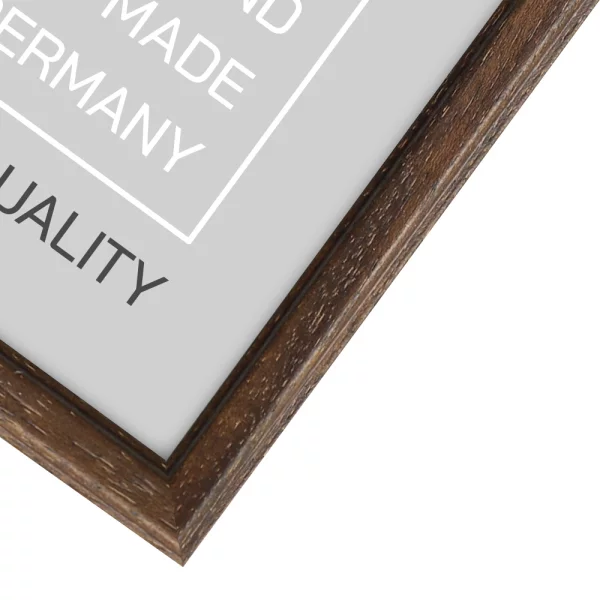 Holz-Bilderrahmen Kota nach Maß Braun | Antireflexglas mattiert (2 mm)