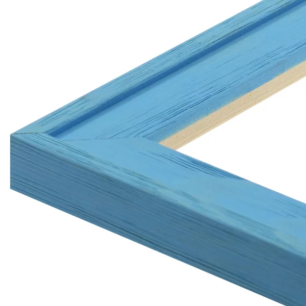 Holz Bilderrahmen Salamat 10x10 cm | Hellblau, gemasert | Normalglas (2 mm)