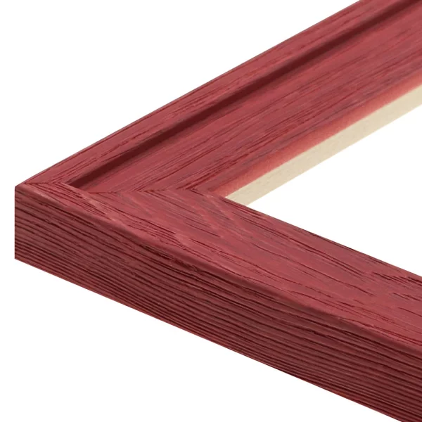 Holz Bilderrahmen Salamat 10x10 cm | Rot, gemasert | Normalglas (2 mm)