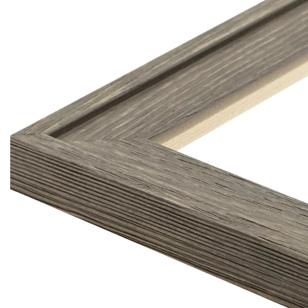 Holz Bilderrahmen Salamat nach Maß Grau, gemasert | Antireflexglas mattiert (2 mm)