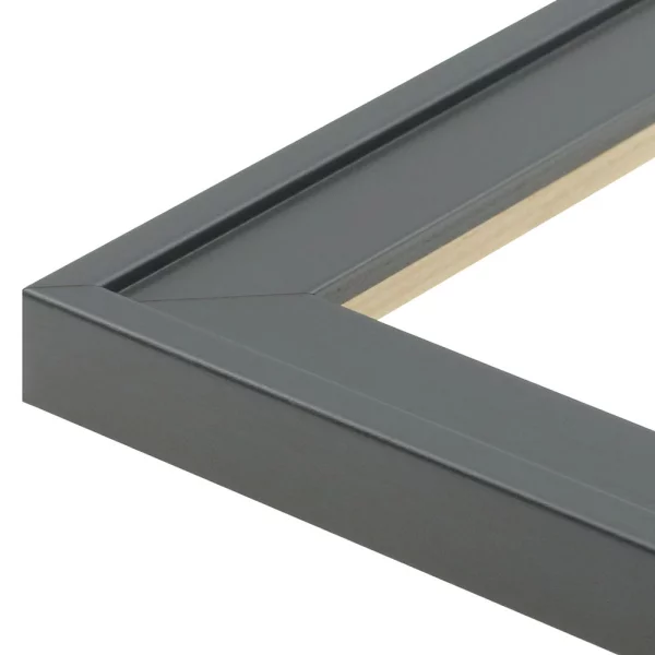 Holz Bilderrahmen Salamat nach Maß Grau | Antireflexglas mattiert (2 mm)