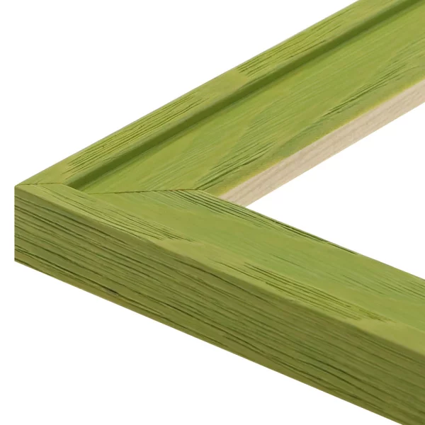 Holz Bilderrahmen Salamat nach Maß Grün, gemasert | Antireflexglas mattiert (2 mm)