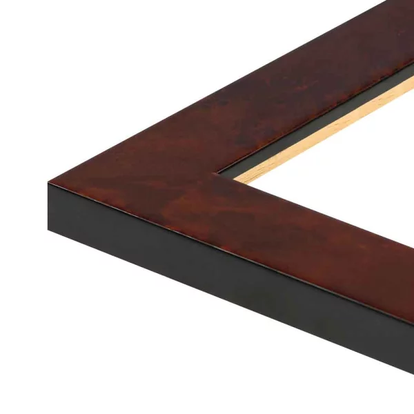 Holz Wandspiegel Dogo 24x30 cm | Wurzelholz dunkel | Spiegel (2 mm)