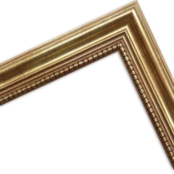 Holz Bilderrahmen Ketane nach Maß Gold | Museumsglas UV 70 entspiegelt