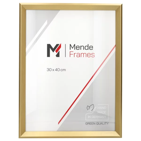 Holz Bilderrahmen Mencuna nach Maß Gold | Museumsglas UV 70 entspiegelt