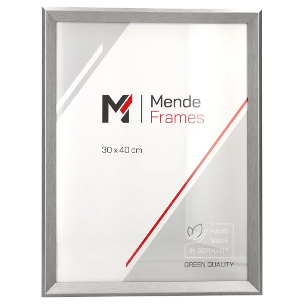 Holz Bilderrahmen Mencuna nach Maß Silber | Museumsglas UV 70 entspiegelt