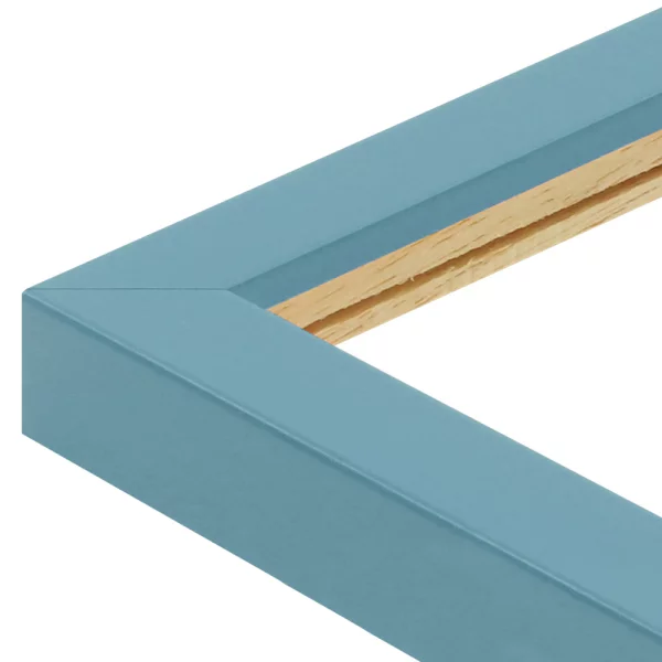 Holz Bilderrahmen Koudou 10x13 cm | Hellblau | Antireflexglas mattiert (2 mm)