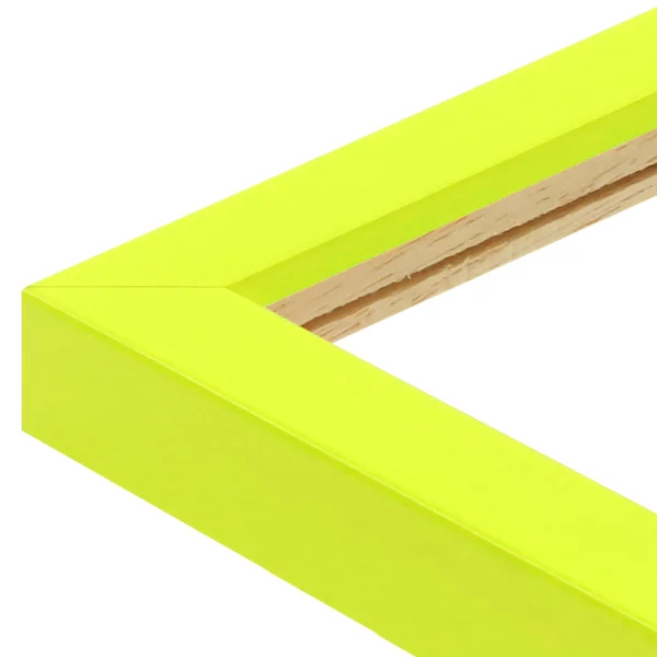 Holz Bilderrahmen Koudou 10x10 cm | Neongelb | Normalglas (2 mm)