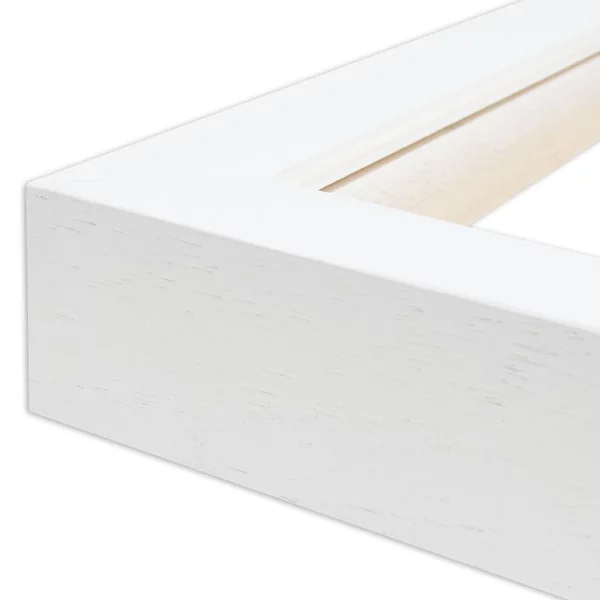 Cadre en bois Rebolan 15x15 cm | blanc, avec veinure | verre standard (2 mm)