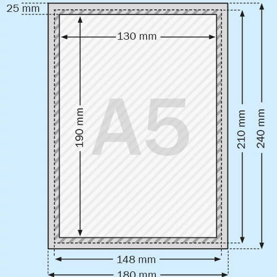 25 mm Klapprahmen magnetisch DIN A5 14,8x21 cm (A5) | silber | Kunstglas mattiert (1 mm)