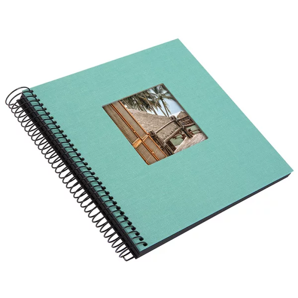 Spiralalbum Bella Vista - 40 schwarze Seiten zum Einkleben (20x20 cm) 20x20 cm (40 Seiten) | aqua