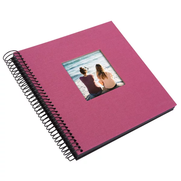 Spiralalbum Bella Vista - 40 schwarze Seiten zum Einkleben (20x20 cm) 20x20 cm (40 Seiten) | fuchsia