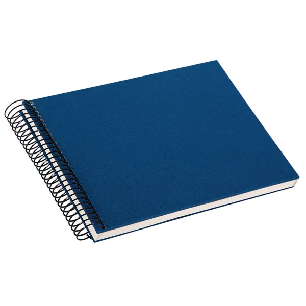 Spiralalbum Bella Vista - 40 weiße Seiten zum Einkleben (17x24 cm) 24x17 cm (40 Seiten) | blau