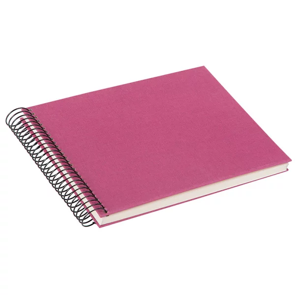 Spiralalbum Bella Vista - 40 weiße Seiten zum Einkleben (17x24 cm) 24x17 cm (40 Seiten) | fuchsia