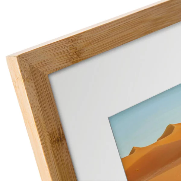Holz Bilderrahmen Bamboo aus Bambus mit Passepartout 30x40 cm (20x30 cm) | Natur | Normalglas (2 mm)