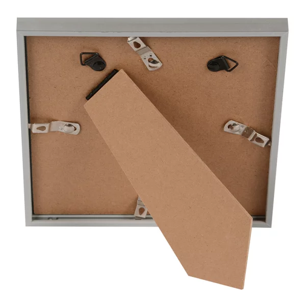 Kunststoff-Bilderrahmen Puro mit Passepartout 15x15 cm (10x10 cm) | silber | Normalglas (2 mm)