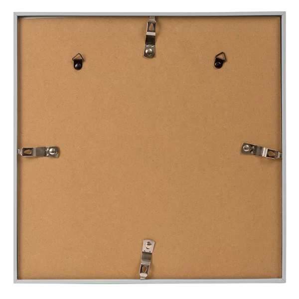 Kunststoff-Bilderrahmen Puro mit Passepartout 30x30 cm (18x18 cm) | silber | Normalglas (2 mm)