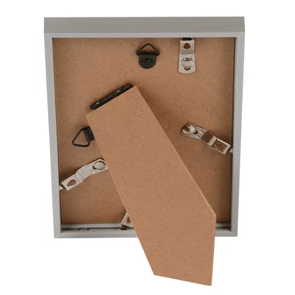 Kunststoff Bilderrahmen Puro mit Passepartout 10x15 cm (6x9 cm) | silber | Normalglas (2 mm)