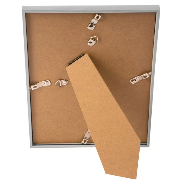 Kunststoff Bilderrahmen Puro mit Passepartout 18x24 cm (13x18 cm) | silber | Normalglas (2 mm)