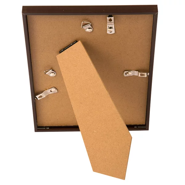 Kunststoff-Bilderrahmen Puro mit Passepartout 13x18 cm (9x13 cm) | braun | Normalglas (2 mm)