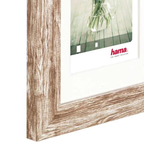 Kunststoff Bilderrahmen Chalet inkl. Passepartout 20x30 cm | Braun | Normalglas (2 mm)