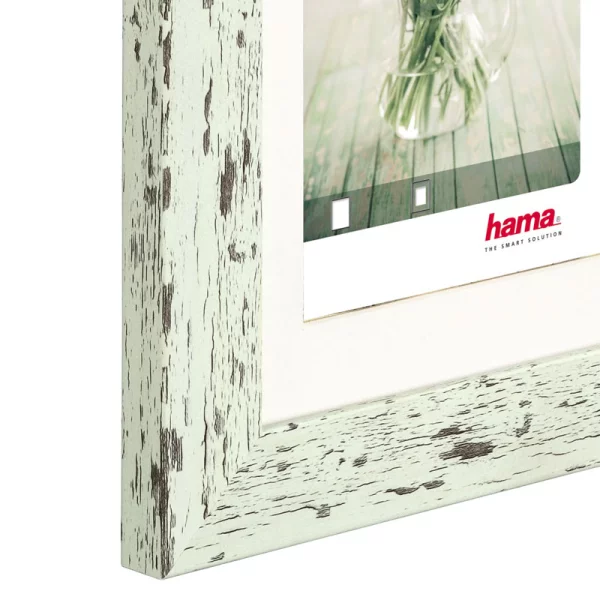 Kunststoff Bilderrahmen Chalet inkl. Passepartout 20x30 cm | Pastell-Mint | Normalglas (2 mm)