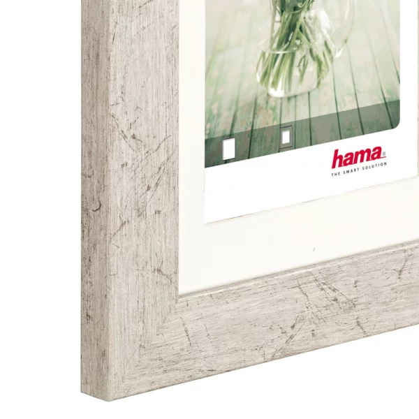 Kunststoff Bilderrahmen Chalet inkl. Passepartout 20x30 cm | Taupe | Normalglas (2 mm)