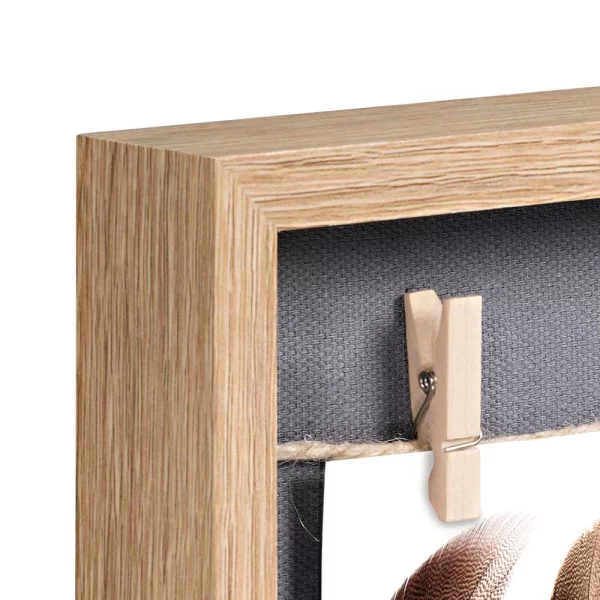 Bilderrahmen Cavo mit Schnur und Klammern 16,5x21,5 cm | Eiche
