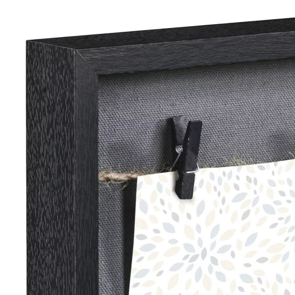 Bilderrahmen Cavo mit 2 Schnüren und Klammern 29,5x36,5 cm | Schwarz