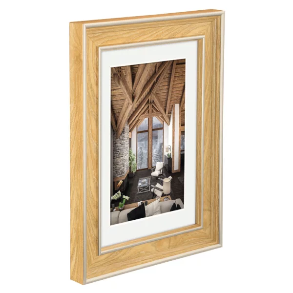Kunststoff Bilderrahmen Rustic 13x18 cm | Eiche | Normalglas (2 mm)