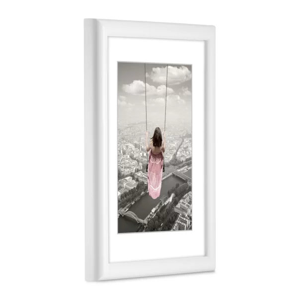 Kunststoff Bilderrahmen Swing 10x15 cm | Weiß | Kunstglas (1 mm)