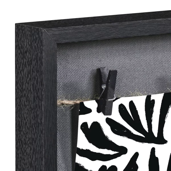 Bilderrahmen Muro mit 2 Schnüren und Klammern 29,5 x 36,5 cm | Schwarz