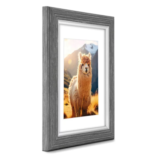 Kunststoff Bilderrahmen Lima 10 x 15 cm | Grau | Normalglas (2 mm)