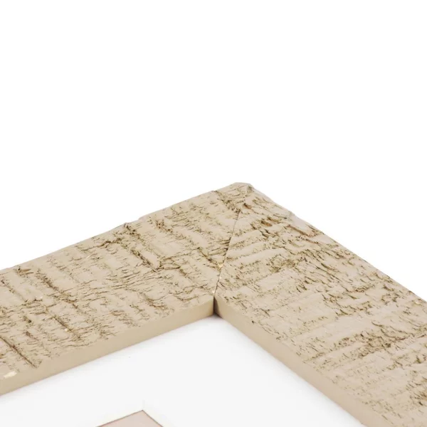 Holz Bilderrahmen Driftwood mit Passepartout 15x20 cm (10x15 cm) | Beige | Normalglas (2 mm)