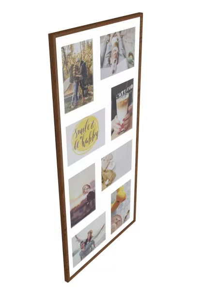 Kunststoff Galerierahmen Napoli für 8 Bilder 8x13x18 cm | mittelbraun | Normalglas (2 mm)